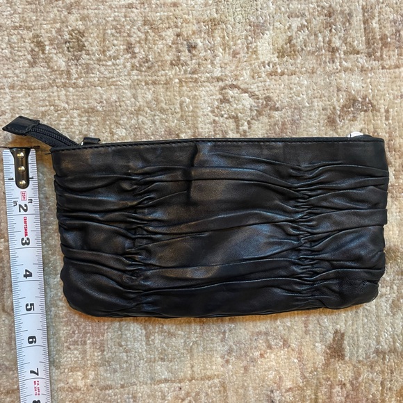 Michael Kors Black Ruched Gold Logo Crossbody Clutch  Purse - Picture 2 of 8